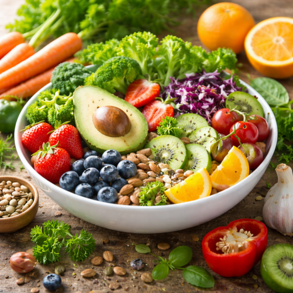 Image d'une assiette de fruits de légumes