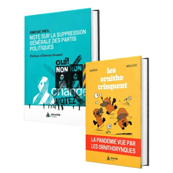 Coffret Chaos et Dérision : Note sur la suppression générale des partis politiques de Simone Weil et la BD Les Ornitho Trinquent